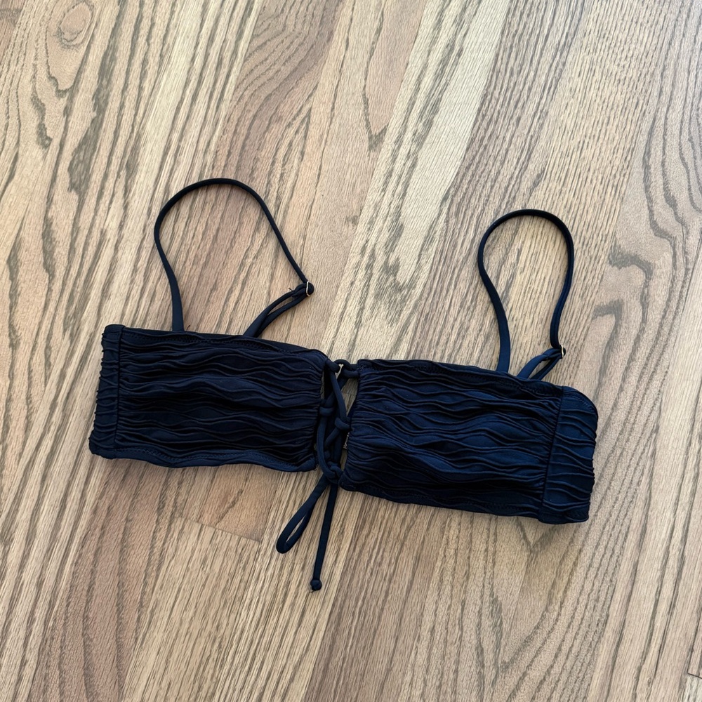MILLY Black Bikini Top